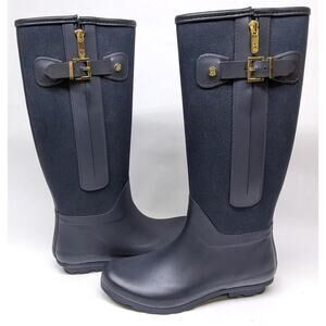 Tommy Hilfiger Women's Mela Rain Boots - Navy Blue Size 8 Med - Gently Worn